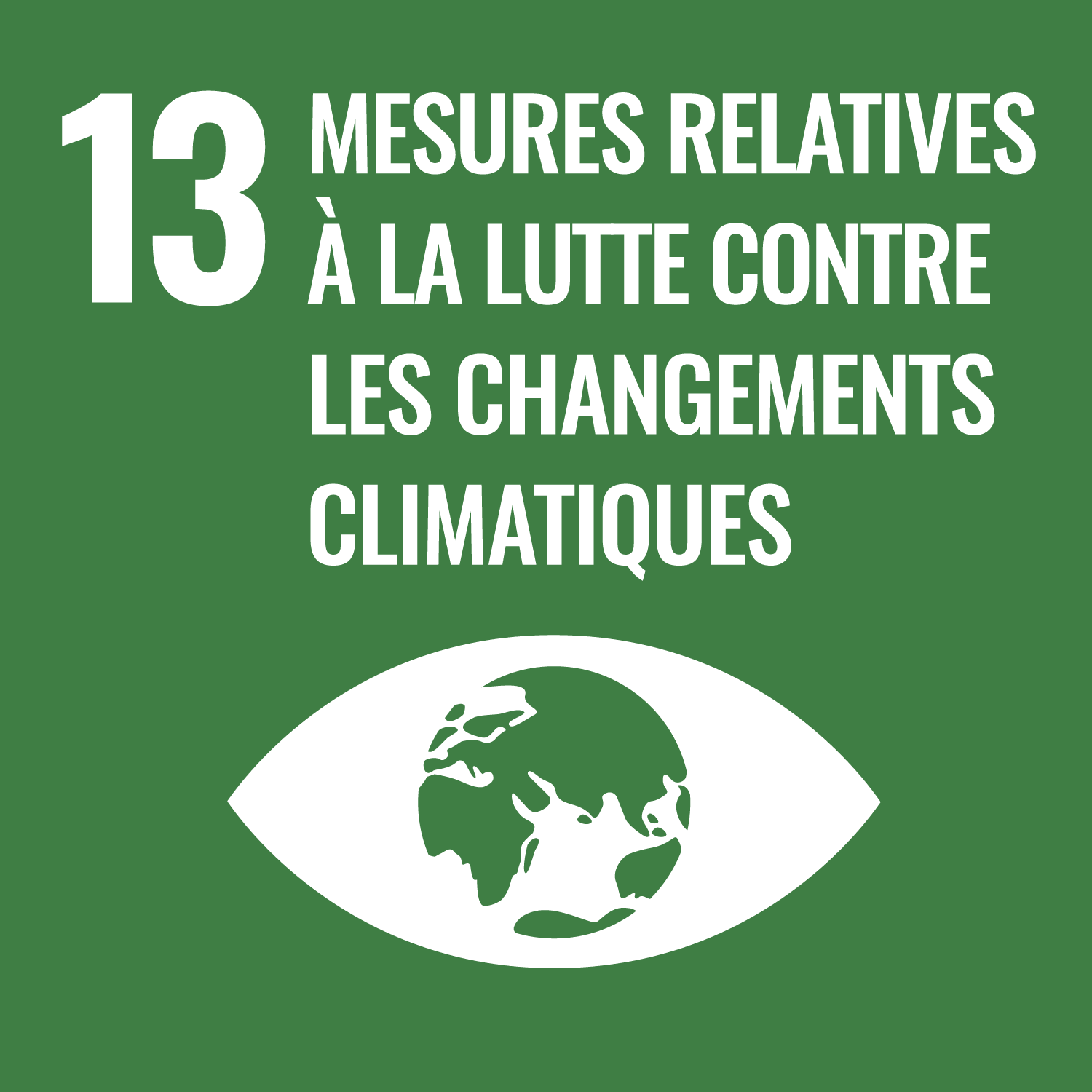 Ic&ocirc;ne ODD 13 &ndash; Mesures relatives &agrave; la lutte contre les changements climatiques.